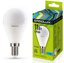 Лампа светодиодная Ergolux  LED-G45-11W-E14 Шар 4500K 172-265В)