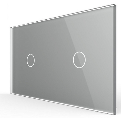 Панель для 2-х сенсорных выключателей (1+1) Серый Livolo