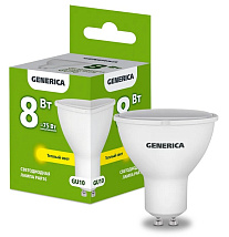 Лампа LED PAR16 GU10 3000К 8Вт 800Lm GENERICA