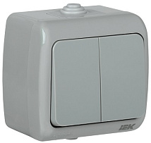 Выключатель ОУ 2-кл. серый IP54 AQUATIC IEK