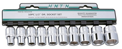 Набор головок 1/2”, 10-24мм (10пр. пласт блистер) / HONITON (Тайвань)