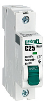 Автоматический выключатель ВА-103 C25/1 6кА Dekraft