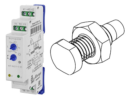 Фотореле ФР-М01-1-15 АСDC24В/AC230В с датчиком  ФД-3-1
