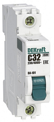 Автоматический выключатель ВА-101 C32/1 4.5кА Dekraft