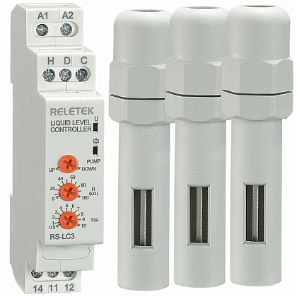 Реле контроля уровня RS-LC3, 1CO, 8A, без датчика Reletek