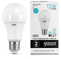 Лампа Gauss Elementary LED  A60 15W 220V E27 4100K 1450Lm