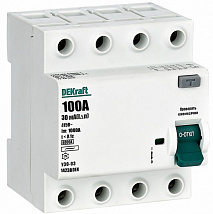 УЗО-03 100/4 30мА, тип AC, 6кА DEKraft