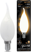 Лампа LED CB35 E14 2700К 5Вт 420Лм Filament OPAL Gauss