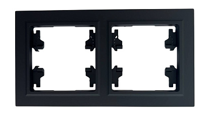 Рамка 2-я чёрная горизонтальная U2B-029 SoftTouch "Uno" AWSproducts