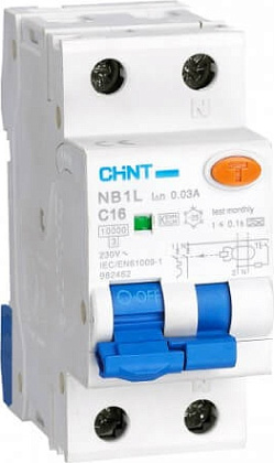 АВДТ NB1L B16/1+N 30мА, тип АC, 10кА CHINT АВДТ NB1L B16/1+N 30мА, тип АC, 10кА CHINT