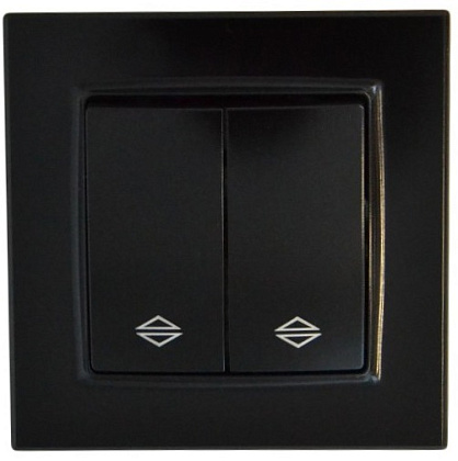 Выключатель проходной 2-кл. чёрный SD-P1007B "Standard" AWSproducts