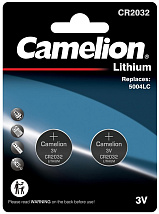 Элемент питания Camelion CR2032 BL-2 (2шт литиевая,3V)