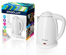 Чайник электрический белый 1.8л., 1500-2300Вт ERGOLUX ELX-KS02-C01(нерж.сталь/пластик, 1.8л, 160-250