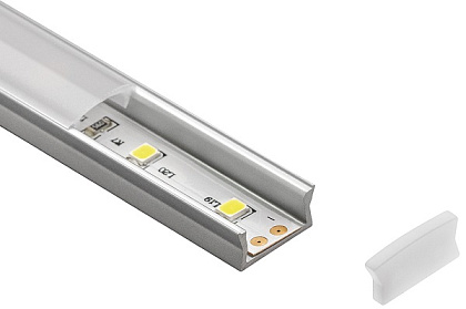 Профиль комплект GLAX MINI накладной 2 метра (профиль PA-GLAXMNK-AL, экран молочного цвета PA-OSMLGL