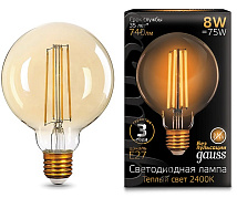 Лампа LED G95 E27 2400К 8Вт 740Лм Amber Filament Gauss