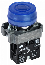 Кнопка управления LA167-BP61 d=22мм 1з синяя IEK