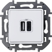 Розетка USB (2-я тип С+А, 3А) Белый INSPIRIA LEGRAND