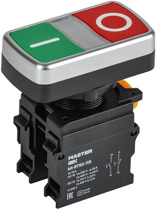 Кнопка "I-O" без подсветки d=22мм 1NO+1NC MASTER IEK