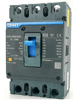 Автоматический выключатель NXM-250S 200A 35kA 3p CHINT