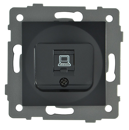 Розетка RJ45 (cat 5e) 1-я чёрная A-031B AWSPRODUCTS