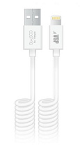 Дата-кабель USB-8pin; 2А;2м; витой, белый Borasco