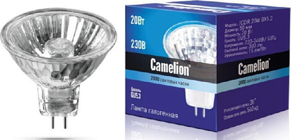 Лампа галоген. MR16 GU5.3 20W 220V Camelion