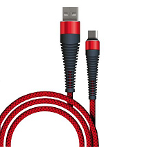 Дата-кабель Fishbone USB-micro USB; 3А;1м; красный  Borasco