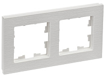BRITE Рамка 2-местная РУ-2-Бр белый рифленый IEK