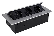 Выдвижная гор. розетка 3 Euro 16A, Серый Ami Socket
