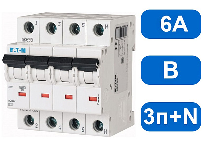 Автомат CLS6-B 6/3N (B) 6А 3+N