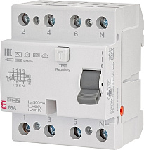 УЗО EFI-P4 63/4/0.3 300мА, тип АС, 10кА ETI