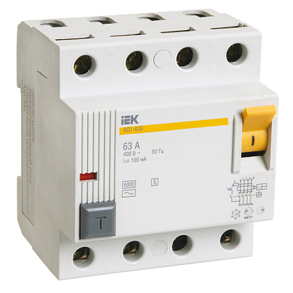 УЗО ВД1-63 25/4 30мА, тип АС, 4,5кА IEK
