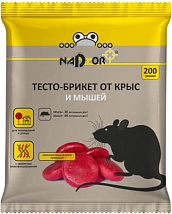 Тесто-брикет от крыс и мышей, 200г Nadzor
