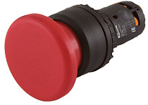 Кнопка грибовидная, с пружинным возвратом, диам-35мм, NO+NC, красная (SB7-CC45)