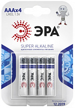 Батарейка LR03 SUPER ALKALINE ЭРА BL-4