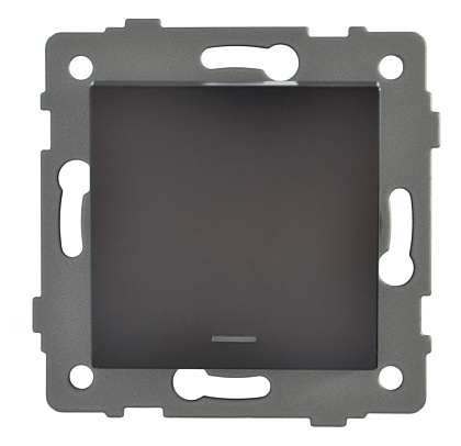 Выключатель 1-кл. с подсветкой чёрный A-002B "Aura" AWSproducts