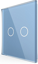Панель 2кл сенсорного выключателя, цвет синий, стекло