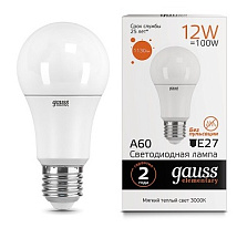 Лампа Gauss Elementary LED  A60 12W 220V E27  2700/3000К 1130Lm