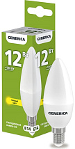 Лампа LED C35 E14 3000К 12Вт 1200Lm GENERICA