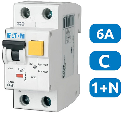 Автомат с УЗО  CKN6- 6/1N/С/003