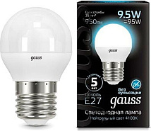 Лампа GAUSS LED Шар 9,5W 220V E27 4100K 950Lm