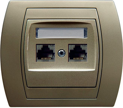 Розетка GPK-2J/K/16/16 393 компьютерная двойная сатин