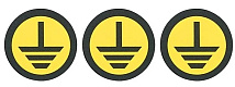 Знак безопасности символ "Земля" d=20мм желтый (уп./100 шт) HLT