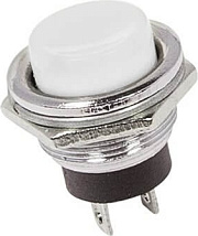 Выключатель-кнопка  металл 250V 2А (2с) (ON)-OFF  Ф16.2  серая  REXANT