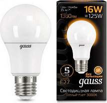 Лампа GAUSS LED A60 16W 220V E27 3000K 1380Lm