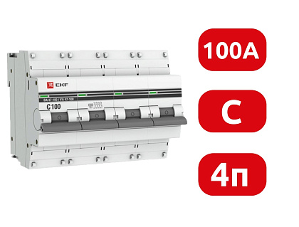 Автоматический выключатель ВА 47-100 C100/4 10кА Proxima EKF