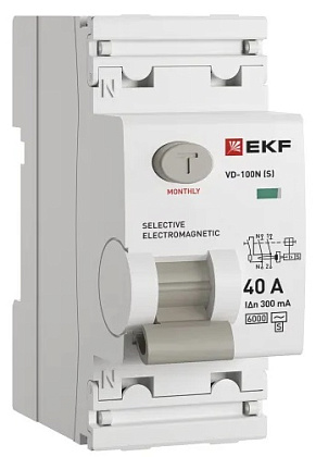 УЗО ВД-100N 40/2 300мА, тип AC, 6кА PROXIMA EKF