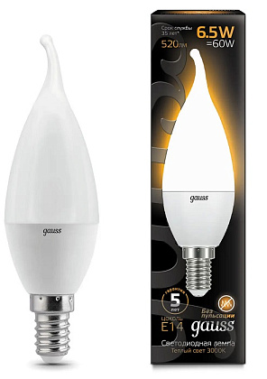 Лампа LED СB35 E14 3000K 6.5Вт 520Лм Gauss, 