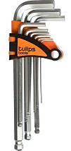 Набор шестигранных ключей(1,5-10мм), длинные с шаром(9шт) Tulips tools