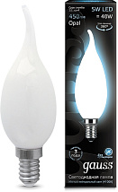 Лампа GAUSS LED Filament Свеча на ветру OPAL 5W Е14 4100К 450Lm